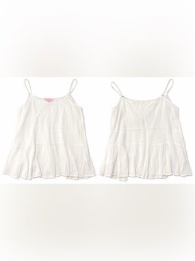 Lilly Pulitzer White Ruffle Hem Camisole Tank Top S